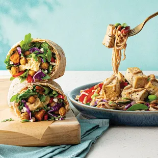 a plate of food and a fork