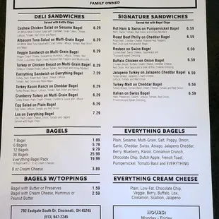 Menu front