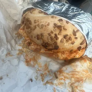 Onion Buffalo chicken bagel