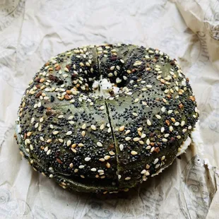 Seaweed Everything Bagel with Cream Cheese