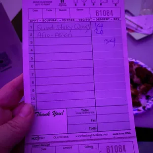 menu