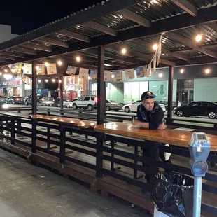 Outside patio (super handsome bartender on break)