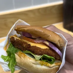 Halal chicken burger