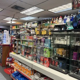 a variety of products in a store