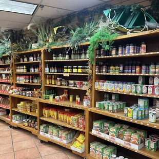 a wide selection of canned food