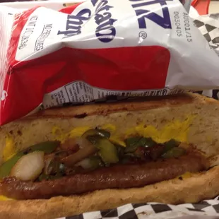 Turkey Sausage w/ green peppers and onion