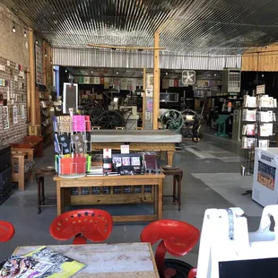 Inside the cafe that is also a print making workshop