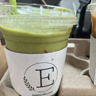 Green woman smoothie