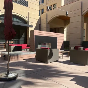 Lounge area with fireplace