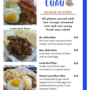 a menu for a restaurant