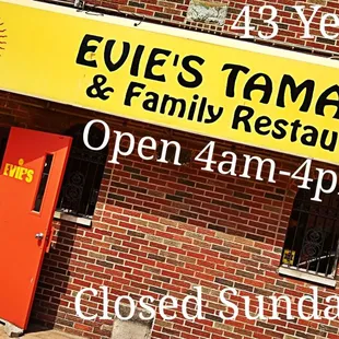 the front of the restaurant