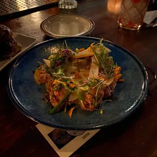 a plate of food on a table