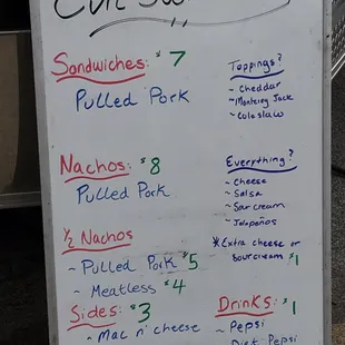 a list of sandwiches