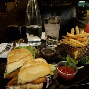 a sandwich and fries