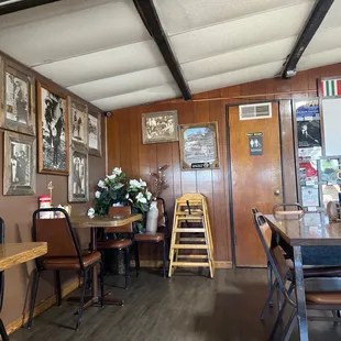 tables and chairs in a restaurant