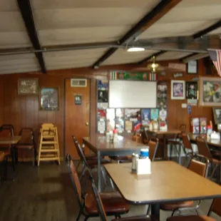 tables and chairs in a restaurant