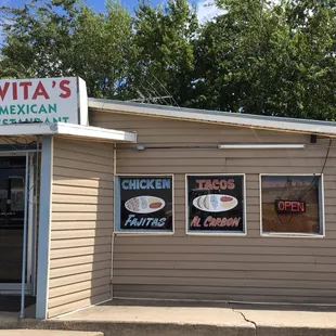 Outside of restaurant.