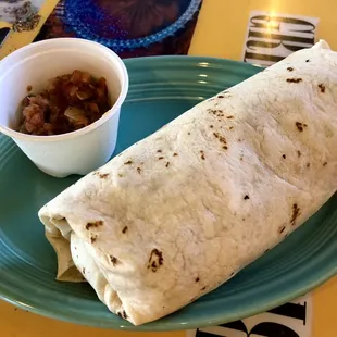 East Side Burrito: Homemade Beef &amp; Pork Chorizo, Scrambled Eggs, Potatoes, Cheese, Fresh Pico de Gallo