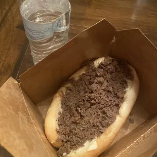 This is a baby Philly Cheesesteak