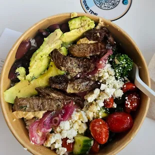 Mediterranean Bowl with steak