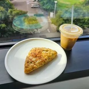 Cheddar &amp; Dill Scone with iced Pumpkin Spice Latte (Photo taken at CitizenM South Lake Union Hotel)