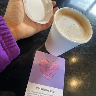 Coffee and affirmations.