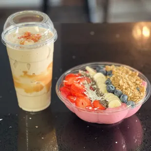 Protein ,Peanut butter shake and açaí bowl