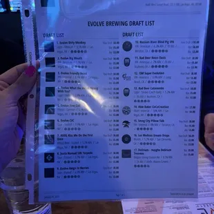 Beer list front page