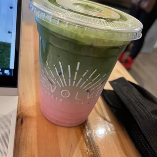 Iced Holly Berry Matcha Latte
