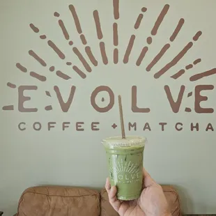 Ice lavender matcha latte