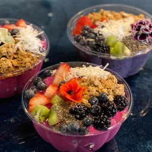 Our yummy Smoothie Bowls - organic, vegan, no ice or fillers, all HEALTH!