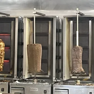 Chicken, lamb, beef