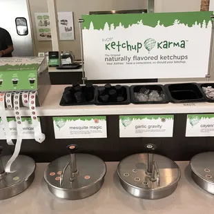 Their ketchup bar is awesome and unique, providing you with labels for easy identification