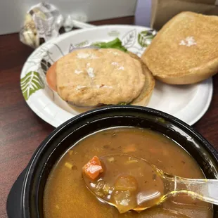 soup and bread