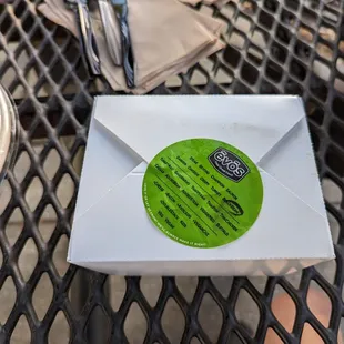 a box of food on a table