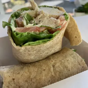 Lunch today: bacon, chicken wrap