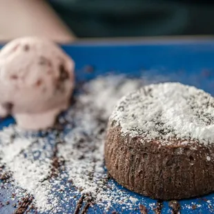 Sokolatina (warm chocolate cake with sour cherry ice cream and chocolate sauce) $12.75