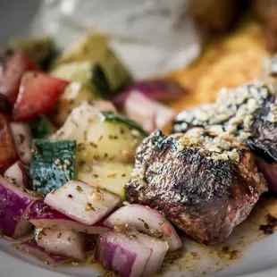 Arni Souvlaki (grilled lamb skewer) $40