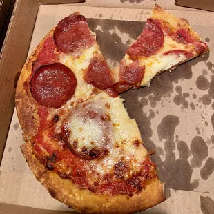 Deep fried pepperoni pizza-so good they couldn&apos;t wait for me to take a photo!