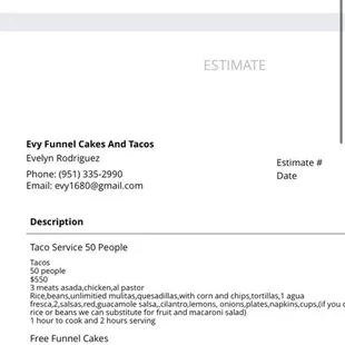 What $500 was supposed to get me for 50 people. .....