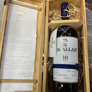 a bottle of macallan 30 years old