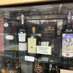 All different types of scotch and whisky