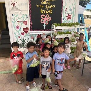 Yes, we grew it and now each family can take home lettuce to eat! Daycare, no preschool!