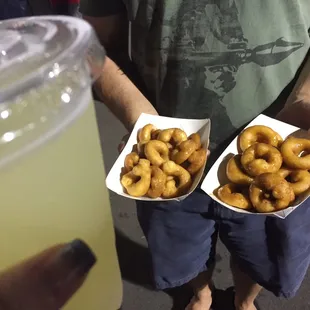 Some yummy treats from Eat the Street in Ewa! Pop Pop Donuts and Thirsty Coconut Lemonade.
