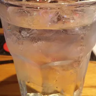 a glass of ice water