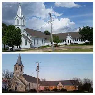 Before and after of St. Johns Church in Palmer Kansas