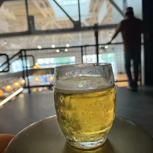 Upper lounge enjoying a Mexican Lager.