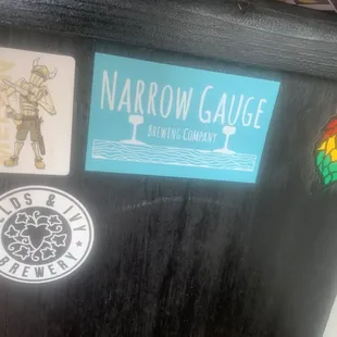 Beer stickers on the wall