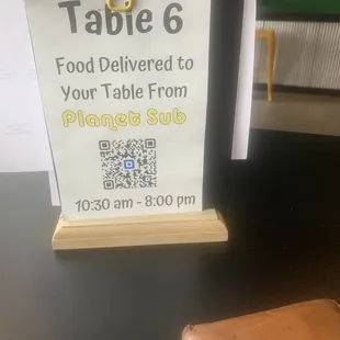 This iPad a cool concept scan code at table, planet sub is next door, when the food is ready they will deliver to u table,