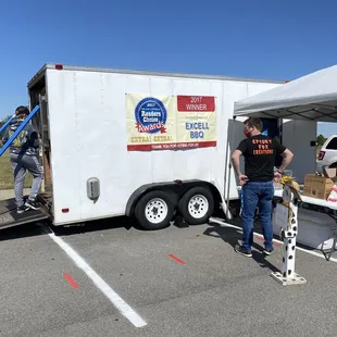 This is their food truck (trailer) they were working out of.